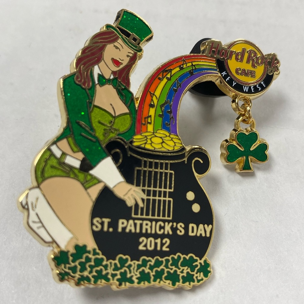 Hard Rock Cafe Key West Pin St Patrick Day Lady Rainbow Pot O Gold Ltd Ed of 100
